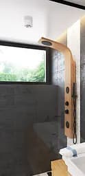 Душова панель Corsan Bali bamboo black з термостатом B231TBL - мініатюра 4