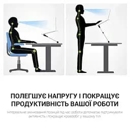 Стіл-підставка для ноутбука 17.3 дюйма з охолодженням OfficePro OPCD-1230 2xfans Black - мініатюра 11