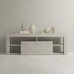 Тумба під телевізор Flamecame з 4 полицями та нішею з ДСП II K-140 Бетон