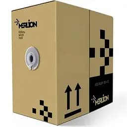 Кабель (патч-корд) Merlion КПП-ОП (100) 4P 24AWG (UTP-cat.5E-SL) для зов. работ, 305м, Black, Q1