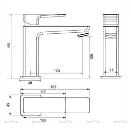 Змішувач для раковини Omnires Parma grafit (PM7410GR) - мініатюра 4