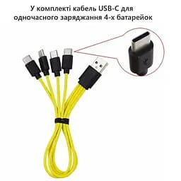 Акумулятор 14500 LiitoKala Li-ion R6 2400mAh USB-T36 1.5V (4шт. АКБ + кабель) - мініатюра 8