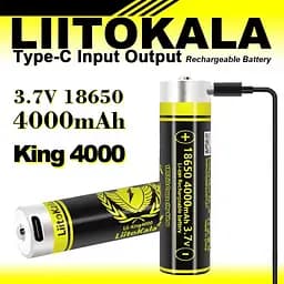 Акумулятор LiitoKala USB-King4000 18650 на 4000 mAh з USB - мініатюра 3