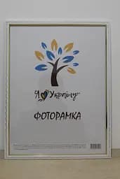 Фоторамка 30х42, біла із золотим накатом, 1511А-015-3, СКЛО + ДВП                                                                                                                                                                                                                                                                                                                                                          