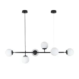 Люстра в сучасному стилі з круглими плафонами Levistella 7529802-6 BK+WH