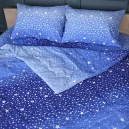 Літній постільний комплект MirSon №2952 Сolor Fun Line Milky Way Silk 110х140 см синій (2200010966374) - мініатюра 4