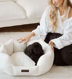 Лежак ортопедичний для собак "Shell Teddy" тауп M (60*80см) - мініатюра 4