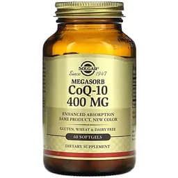 Коензим Solgar Megasorb CoQ-10, 400 мг 60 капсул (SOL-00975)