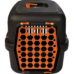 Переноска для животных Agility plastic 35х49х32,5 см черный/оранжевый