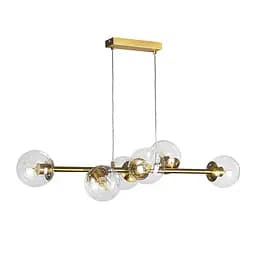 Люстра стельова Levistella 752101-6(1010) AGD+CL (BRONZE), 6 плафонів, бронзова, скло, класичний стиль