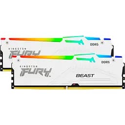Модуль пам'яті для комп'ютера DDR5 32GB (2x16GB) 6000 MHz Beast RGB EXPO White Kingston Fury (ex.HyperX) (KF560C36BWE2AK2-32) - мініатюра 2