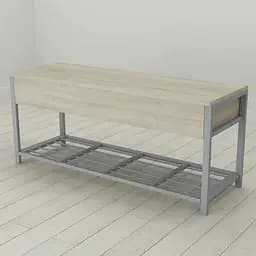 Банкетка с ящиком Ferrum-decor Дрейк 2 550x1200x400 металл Серый ДСП Сонома 16 мм (FRD-103083)