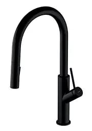 Смеситель для кухни с вытяжным изливом Omnires Bend matt black (BE6455BL) черный - матовый