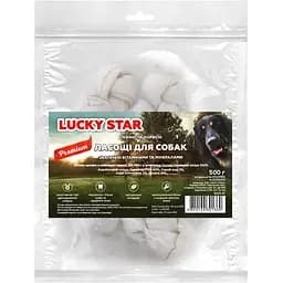 Лакомства для собак Lucky Star Кость-узелок из беленой сыромятной кожи 500 г