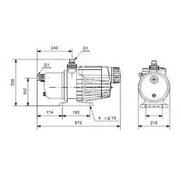 Поверхневий насос Grundfos MQ3-45 (96515415) - мініатюра 4