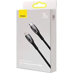 Кабель Baseus Gli ммer Series Fast Charging Data Cable Type-C to iP 20W 2 м чорний - мініатюра 2