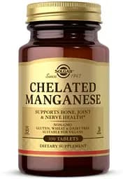 Вітаміни та мінерали Solgar Chelated Manganese, 100 таблеток