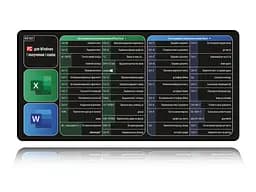 Великий килимок для мишки WorkPlaceShop Поєднання клавіш для Word та Excel 1000 x 500 мм