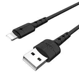 Кабель USB - Lightning Hoco X30 Star с индикатором включения питания черный
