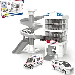 Гараж СМ 559-55 (18/2) Свет и звук Автомобильный игрушечный центр в коробке