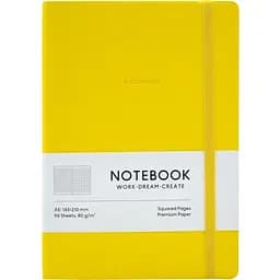 Зошит у м'якій палітурці Genius А5 у клітинку 96 аркушів жовтий (А5-7114K)