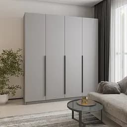 Шафа 4-дверна MebelStar Оскар ДСП BG, стандарт 200x52x220 см Сіра мишка (MBS-4716)