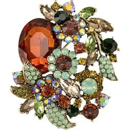 Брошь Цветок янтарь (84946885)