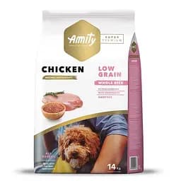 Низкозерновой корм для собак всех пород с курицей и рисом AMITY Super Premium Chicken 14 кг