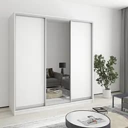 Шкаф-купе трехдверный MebelStar Комбо AL 2ДСП/Зеркало 200x60x240 см Аляска белый (MBS-1751)