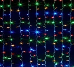 Гірлянда штора Водоспад 720 led 3х3м Велика кругла лампа (прозорий провід, 15 ниток) Мультиколір - мініатюра 8