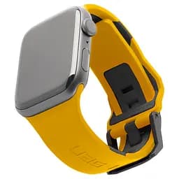 Силіконовий ремінець на смарт-годинник для Apple Watch 38,40,41 mm, Civilian Silicone Watch Strap, black-yellow, зі зручною застібкою, для годинника епл вотч, спортивний, ArmorStandart (ARM58405)