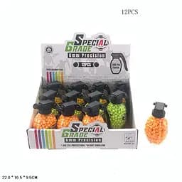 Пульки резиновые QF-23 в баночке в виде гранаты 500 шаров 6мм, 22*16,5*9,5см (6977164410324) МИКС