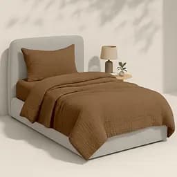 Комплект постільної білизни Cosas Cocoa brown CS1 Підлітковий муслін каштан (Muslin_13CocoaBrown_El90-13CocoaBrown_155) - мініатюра 2