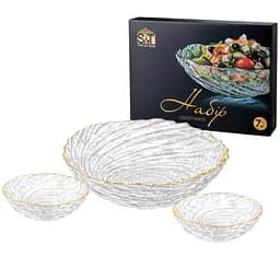 Набір салатників S&T 7 шт. прозорий золотий кант (9289-1)