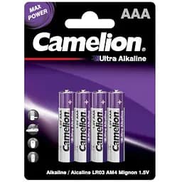 Батарейка Camelion AAA LR03 Ultra Alkaline x 4 (LR03-BP4UT)