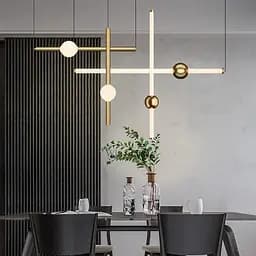 Led светильник в вертикальной форме 90 см с латунным шариком | Line F | Арт. YG517A/900 VL AB