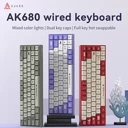 Механічна дротова клавіатура AJAZZ AK680 / Hot-Swap / Brown Switch / Red - мініатюра 4