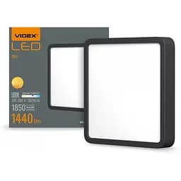 LED світильник накладний квадрат Videx 18W 5000K Black