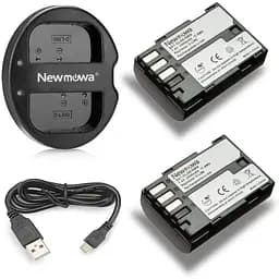 Змінна батарея D-Li90 Newmowa (2 шт.) та подвійний зарядний пристрій USB для Pentax D-LI90 та Pentax 645D, 645Z, K-01, k-1, K-3