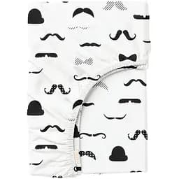 Простирадло Cosas на резинці 120х200 mustache, чорний (ChaplinFashion_120x200x20)