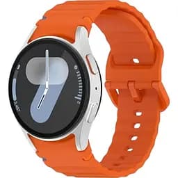 Силіконовий ремінець BeCover Ribbed Tape для Samsung Galaxy Watch (20 mm) 3 41 mm/4 40mm-44mm/5 40-44mm/6 40-44mm/7 40-44mm Orange (712046)
