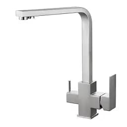 Змішувач для кухні на дві води Zerix KUB-021 нержавіюча сталь ZX4855