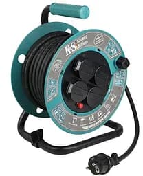 Сетевой фильтр KS CR-15M, 3000 Вт, 4х16 А/230 В, 3х1,5 мм, IP44, 3,2 кг, на катушке, 15 м, черный (KSCR-15M)