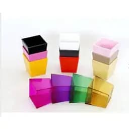 Кашпо Квадрат 90 mm синій (прозорий)