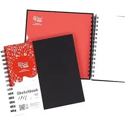 Блокнот для рисунку Rosa Studio на спіралі 20х20см 100г/м2 84л чорний - мініатюра 3