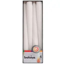 Свічки Bolsius конусні 24.5  х 2.4 см білІ 4 шт. (350902)