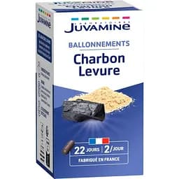 Уголь + Дрожжи Juvamine для ухода за пищеварительной системой 45 капсул