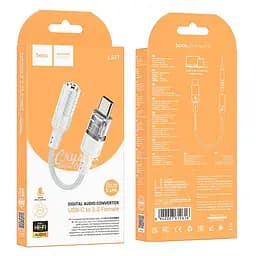 Перехідник Hoco Spirit transparent digital audio converter Type-C to 3.5 мм LS37 15cm DAC - мініатюра 2
