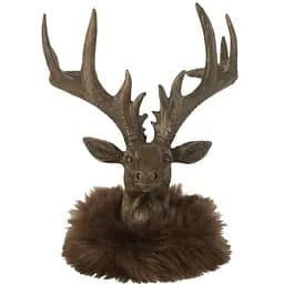 Статуетка J-line голова оленя різдвяна новорічна 16 см коричнева (45626)