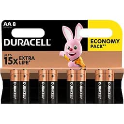 Батарейки Duracell пальчиковые щелочные 1,5 V АA LR6/MN1500, 8 шт. (706005)